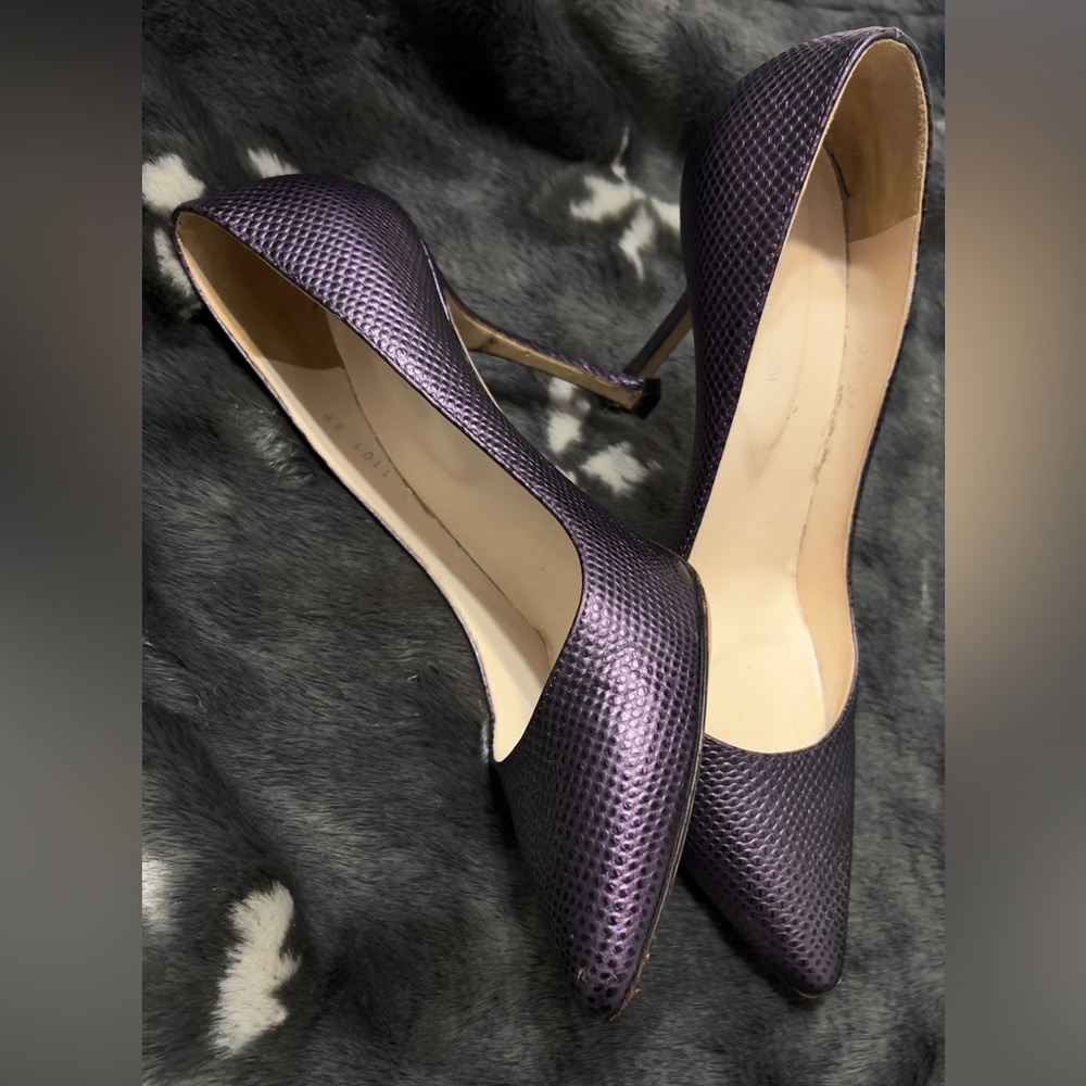 Sergio Rossi Textured Purple Heels size 7